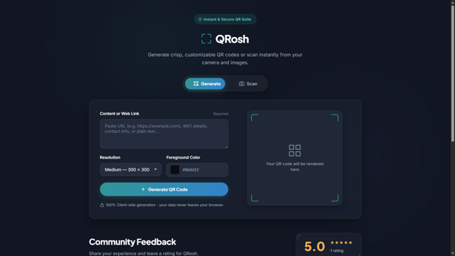 QRosh - QR Code Generator & Scanner