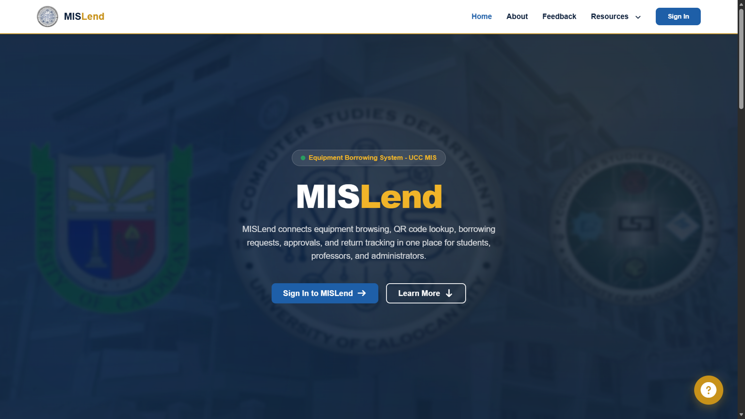 Equipment Borrowing System - MISLend — image 1 of 8