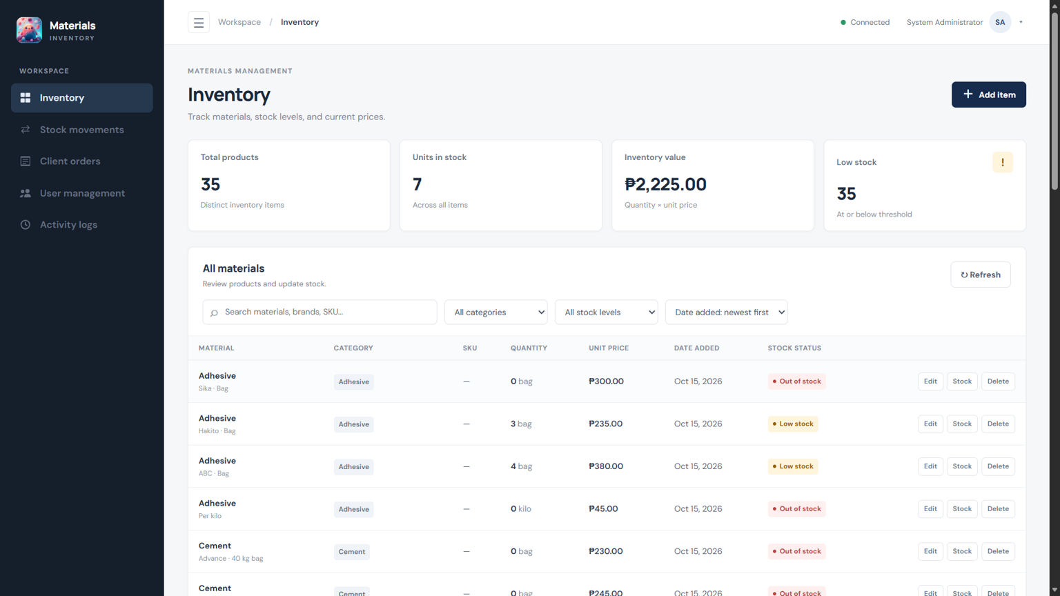 Material Sales Inventory — image 2 of 4